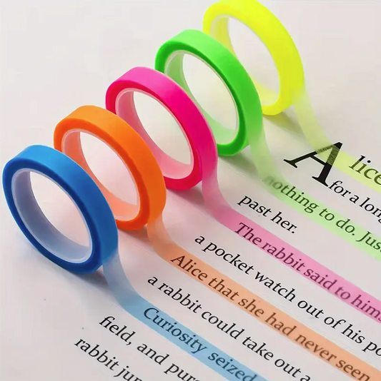 GlowMark Strips – 5 Neon Self-Adhesive Page Markers