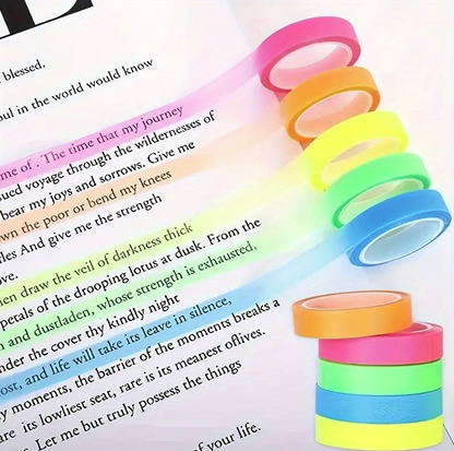 GlowMark Strips – 5 Neon Self-Adhesive Page Markers