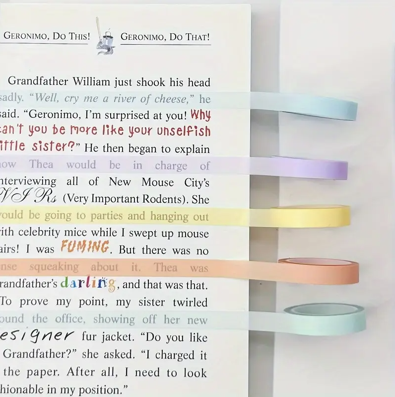 GlowMark Strips – 5 Neon Self-Adhesive Page Markers
