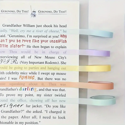 GlowMark Strips – 5 Neon Self-Adhesive Page Markers