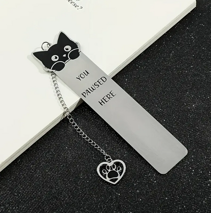 Purrfect Pause Bookmark – Stainless Steel Cat Bookmark