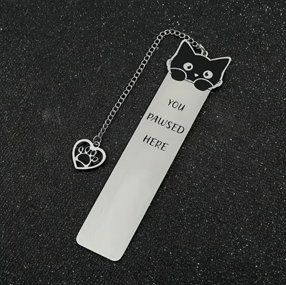 Purrfect Pause Bookmark – Stainless Steel Cat Bookmark