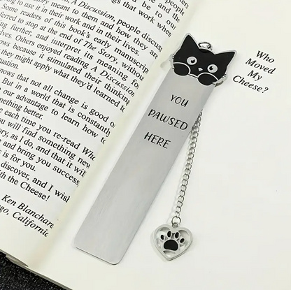 Purrfect Pause Bookmark – Stainless Steel Cat Bookmark
